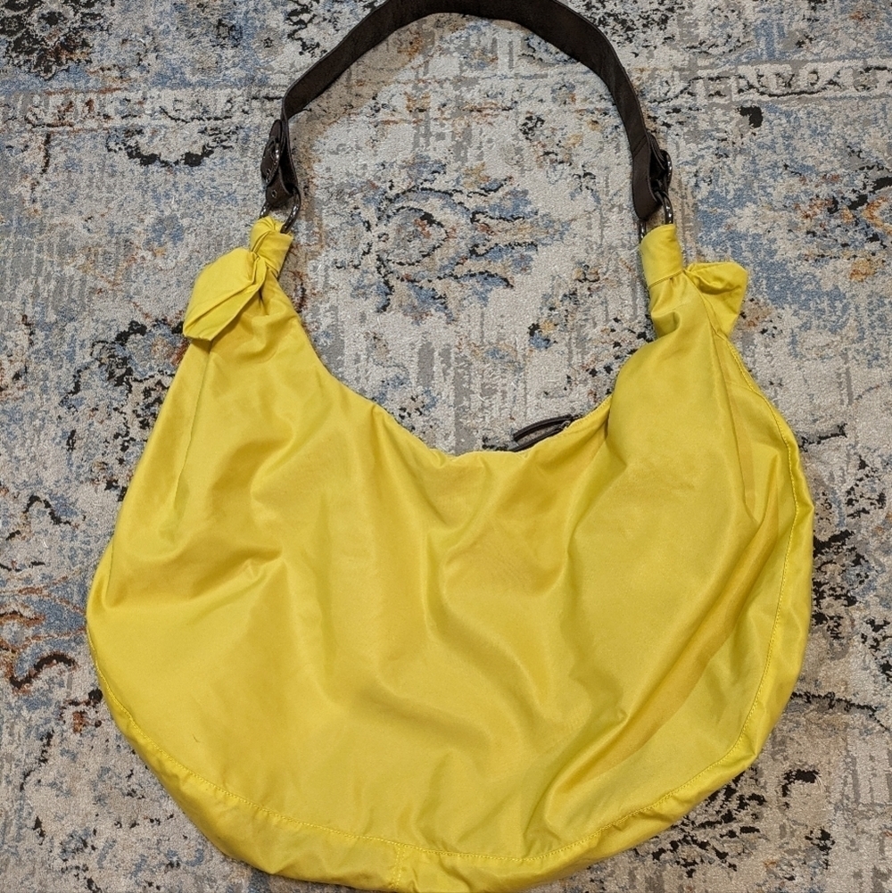 Stefanel LARGE tote hobo travel bag oversized shoulder bag yellow